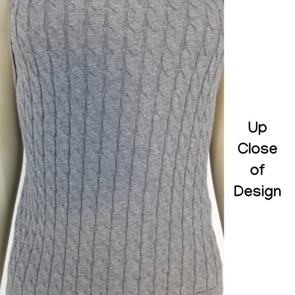 Massimo Dutti Silk Blend, Cable Knit Vest Top (Size M) - Picture 9 of 12